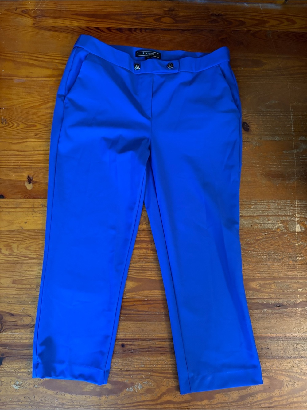 JL Atelier Blue Straight-Leg Dress Pants